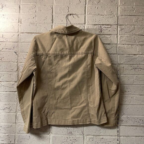 NEW Woolrich Women’s Small Beige Button Denim Trucker Jean Jacket Small - Picture 7 of 11